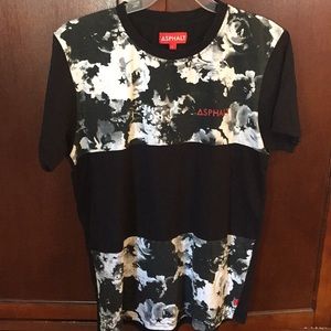 Asphalt T- Shirt, Black & White,  Men Size Large